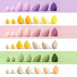 MACPLUS Makeup Sponge Set Beauty Blender with Egg Case, Soft Sponge For Liquid Foundation, Creams, and Powders Latex Free Wet and Dry Makeup (Multicolor 4 Big + 3 Mini -7 Pcs set) image 5