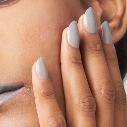 LICK 24 Pcs Oval Shape Acrylic Nails Extension Reusable Artificial Nails - Grey-14