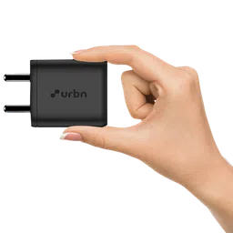 urbn UWA201BK 20W Type A and Type C 2-Port Fast Charger (Adapter Only, GaN Technology, Black) image 4
