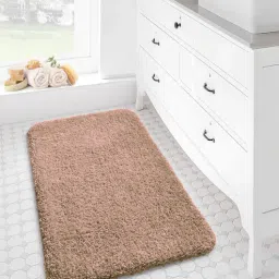 Rust Solid Polyester 24x16 Inches Super Soft Bath Mat By Luxe Home International-picture-40