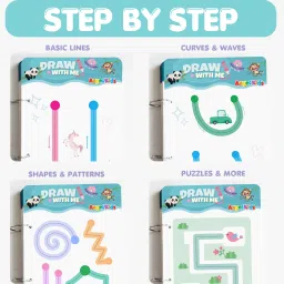 angel kids Reusable Tracing Lines for Kids 63 Pages Handwriting Practice Kit with Markers image 5