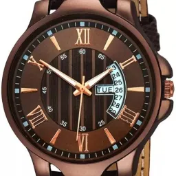 Day & Date Function Roman Digit Dial Genuine Leather Bel Analog Watch - For Men G-27-image-89