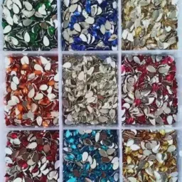 5*8mm Drop Shape Multicolour Stone Crystal (Pack Of 2700pcs) Free Fabric Glue.-16