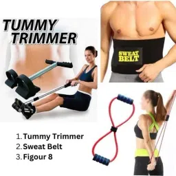 Single Tummy Trimmer With Sweat Belt and Figor 8 Ab Exerciser-18
