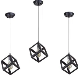 Black Cube Shape Modern Design Hanging Pendant Ceiling Lamp Light for Home,Dining Room,Bedroom,Living Room,Office Decor (Bulb Not Included) Pendants Ceiling Lamp-17