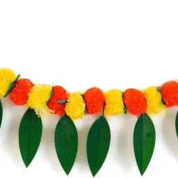 Marigold & Mango Leaf Plastic Toran | Door Hanging | Decoration Items For Puja Toran-10