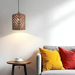 symplify Oblique Brown Solid Wood Single Hanging Light-picture-27