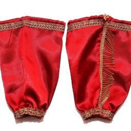 RN COLLECTION Punjabi Dulhan Chuda Cover Maroon Satin Silk Arm Warmer-image-10