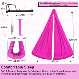 vparents Infant baby Swing cradle with Mosquito net spring and metal Window cradle Hanger image 5