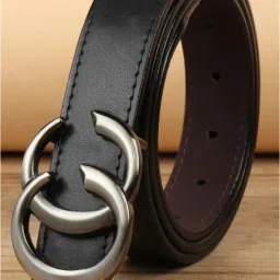 Men Casual Black Artificial Leather Belt-image-95