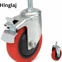 3*1 inch Red hc break caster threaded funiture wheel, trolley wheel(pack of 4) Braking and Locking Furniture Caster-image-76