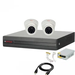 CP PLUS 4 Channal HD DVR 1080p 1Pcs,Indoor Camera 2.4 MP 2Pcs,Power Supply 1Pcs,combo set Security Camera-10