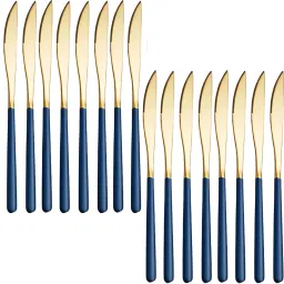 Stainless Steel Modern Design butter knives,(Blue,Set of 20) Stainless Steel Butter Spreader Set-image-17