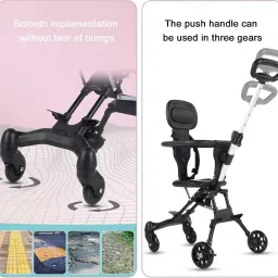 ditcafos 360 Degree Rotation, Foldable Baby Stroller Non-Slip Comfortable Design Stroller image 3