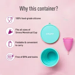 sirona Foldable Menstrual Cup Sterilizing Container & Reusable Menstrual Cup - Large image 3