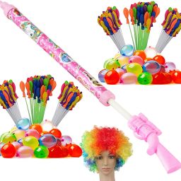 (2 Pichkari + 6 Magic Balloon+ 1 Malinga Wig)For Kids Holi Summer Pool Party Fun Water Gun-14