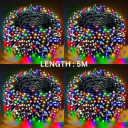 1 LEDs 5 m Multicolor Steady Bulb Rice Lights-16