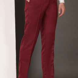 Men Regular Fit Maroon Cotton Blend Trousers-image-64
