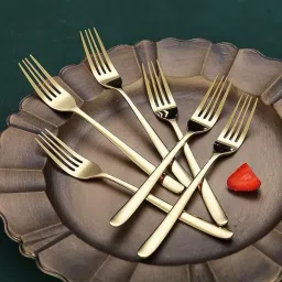 krusan Stainless Steel Dinner Forks Table Forks Set Long Handle Forks for Buffet Forks Stainless Steel Serving Fork Set image 5