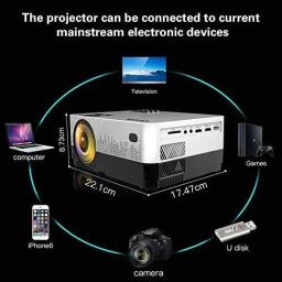 IBS ANDROID 9.0 WIFI YOUTUBE NETFLIX HD LED 3D Projector 5000 Lumens, HDMI USB VGA AV, 1280*720P BLUETOOTH HIGH DEFINATION 3D VIEW (3500 lm) Portable Projector image 3