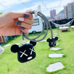 iWishKart Silicone Press Stud Headphone Case For Compatible with Apple iPhone iPad AirPods 18 / 20W Adapter Charger Cover Case-image-47