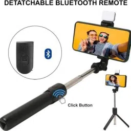 Glatoxi 3 in 1 multifuncational selfie stick/tripod/monopod/with led light Tripod, Monopod image 2