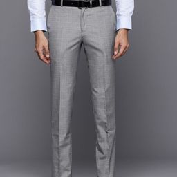 raymond Men Slim Fit Grey Polyester Trousers-picture-19