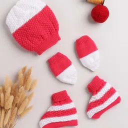 Little Angels Infants Pack Of 5 Striped Cap Mittens and Socks Baby Apparel Gift Set-47