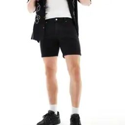 Men Skinny Fit Flat-Front Shorts-image-40