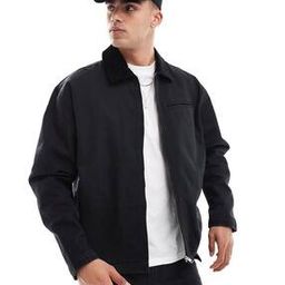 Men Oversized Cord Collar Harrington Jacket-42