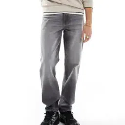 Mid-Wash Straight Jeans-image-34