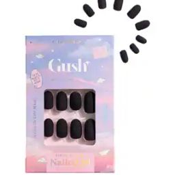 Pack of 8 Nailed It Reusable Luxury Press On Nails - Matte Black - Medium Almond-34