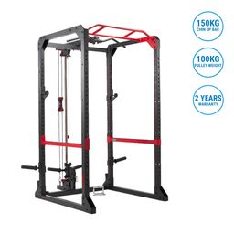 Gym Weight Training Squat Rack 900 Black Red-21
