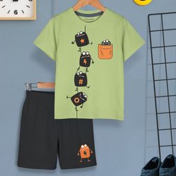HELLCAT Boys Printed T-shirt with Shorts-50