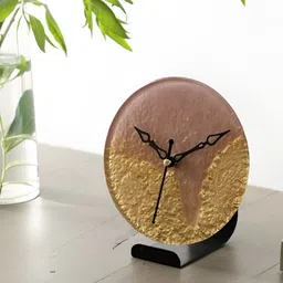 Decor de Maison Pink & Black Contemporary Analogue Table Clock-4