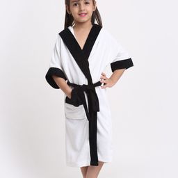 Creeva Solid Hooded Bath Robe-17