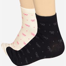Bodycare Women Pack Of 2 Patterned Odour-Free Mid-Calf-Length Socks-image-17