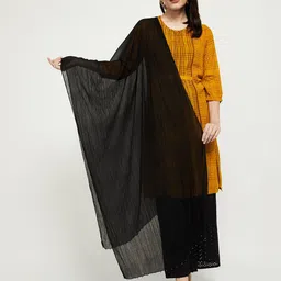 max Black Solid Dupatta-20