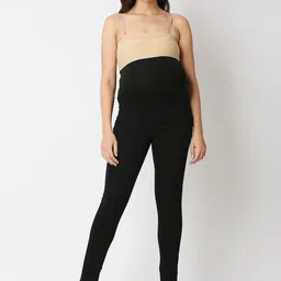 MeeMee Women Black Solid Maternity Leggings-image-10