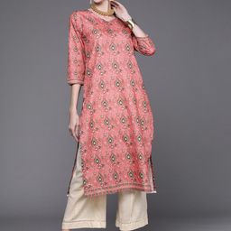 KALINI Women Ethnic Motifs Printed V-Neck Kurta-image-74