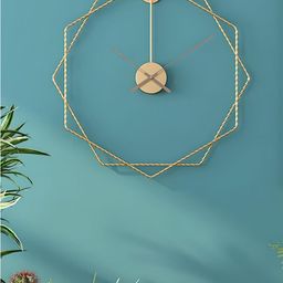 The Art House Gold Toned Abstract Shaped Metal Wall Clock-image-69