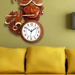 Attractionz Red & White Textured Contemporary Round Shaped Wall Clock-picture-4
