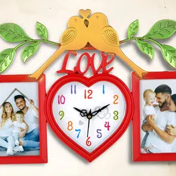 Attractionz Red Heart Shaped Contemporary Wall Clock-image-90