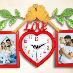 Attractionz Red & White Heart Textured Contemporary Wall Clock-image-82