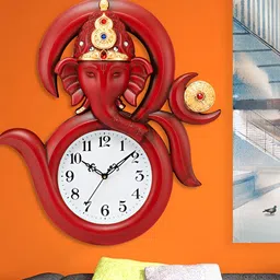 Attractionz Red & White Textured Analogue Traditional Wall Clock-16