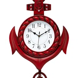 Attractionz Red & White Round Contemporary Wall Clock-image-83