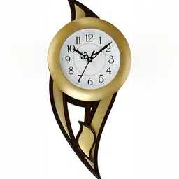 Attractionz Gold-Toned Contemporary Round Shaped Analogue Wall Clock-image-40
