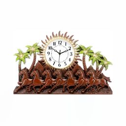 Attractionz Brown & Beige Textured Contemporary Analogue Wall Clock-image-94