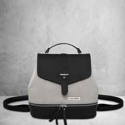 FLYING BERRY Women Grey & Black Solid Backpack-19