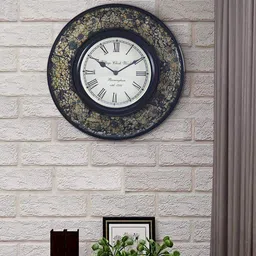 Aapno Rajasthan Black & White Embellished Contemporary Analogue Wall Clock-image-82